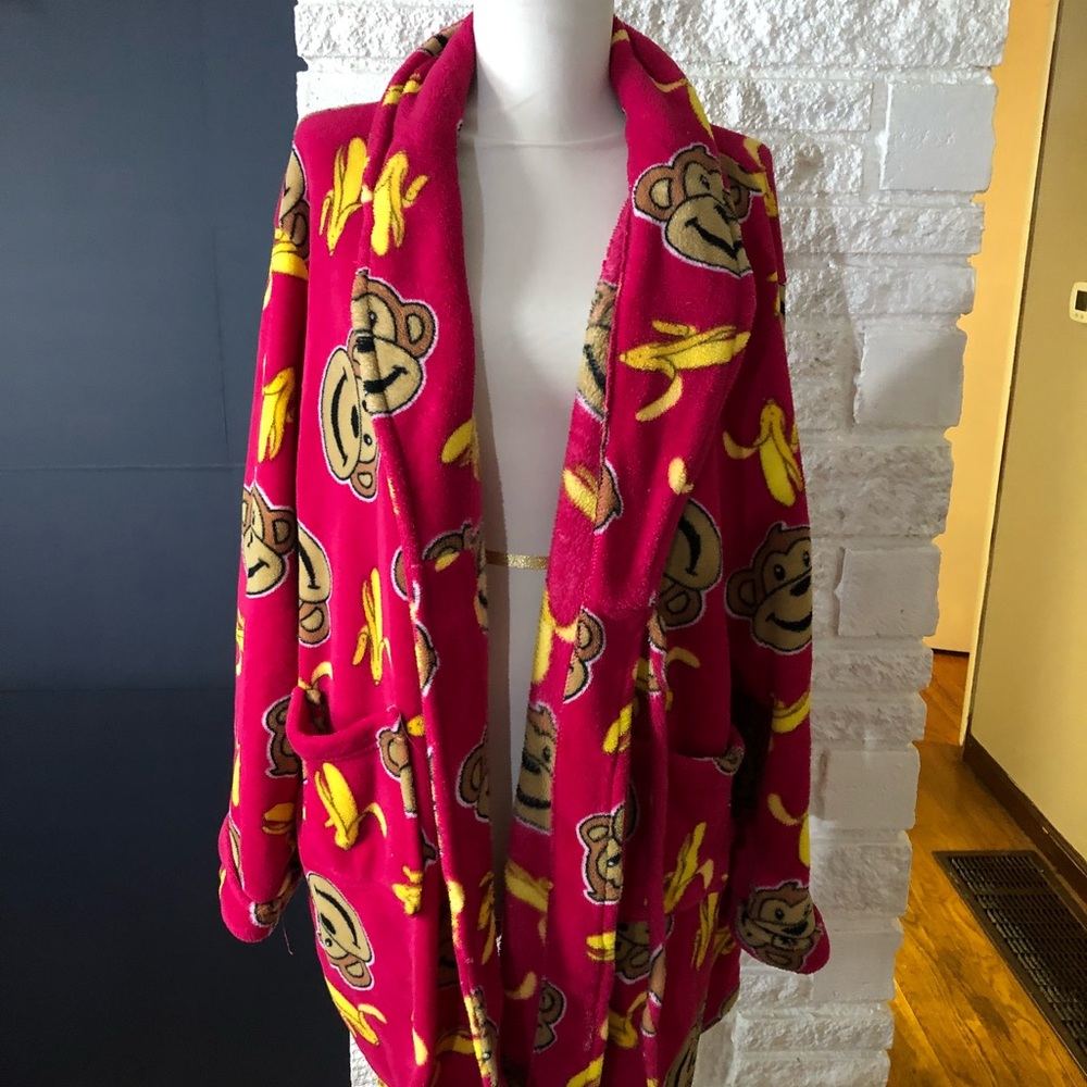 Cute monkey and banana robe